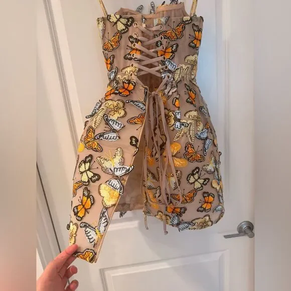 NWOT BRONX AND BANCO Bella Butterfly Maraya Multi Strapless Mini Dress, - Picture 13 of 16